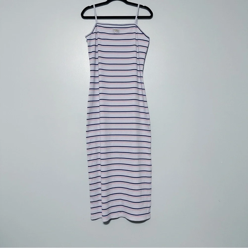 Nike Femme ribbed maxi‎ dress in violet purple stripe
